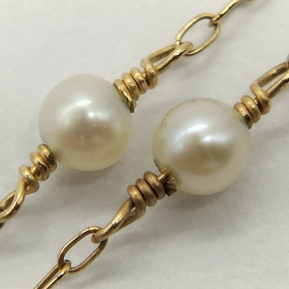 Samantha Tiara Necklace Pearl Yellow Gold 428171 - Picture 9 of 9